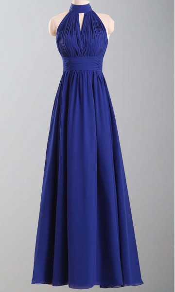 Long royal clearance blue bridesmaid dresses